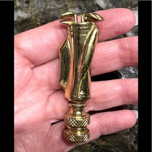 Brass Finial Golf Bag with Clubs